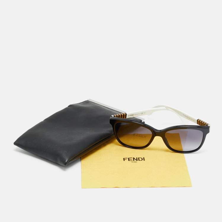 Pre Owned Fendi Black/White Gradient FF 0054/S Cat Eye Sunglasses