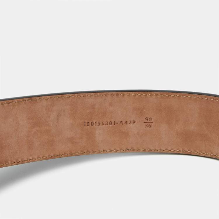 Pre Owned Fendi F is Fendi 90CM Waist Belt Brown Zucca Embossed Leather