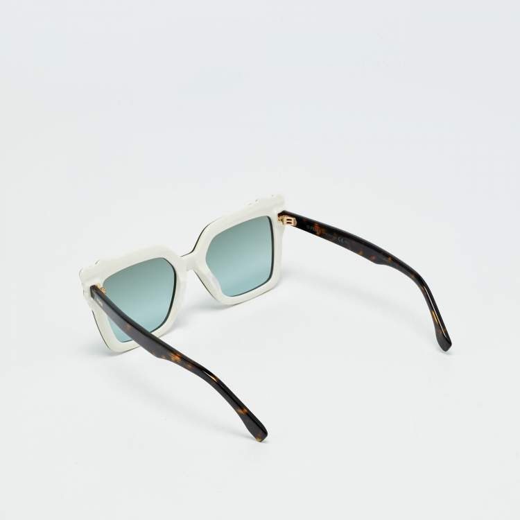 Pre Owned Fendi Tortoise Brown/Grey Gradient FF0260/S Studded Square Sunglasses