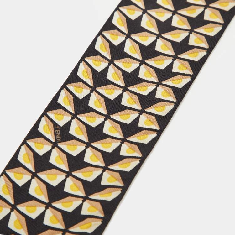 Pre Owned Fendi Multicolor Printed Silk Bandeau Scarf 