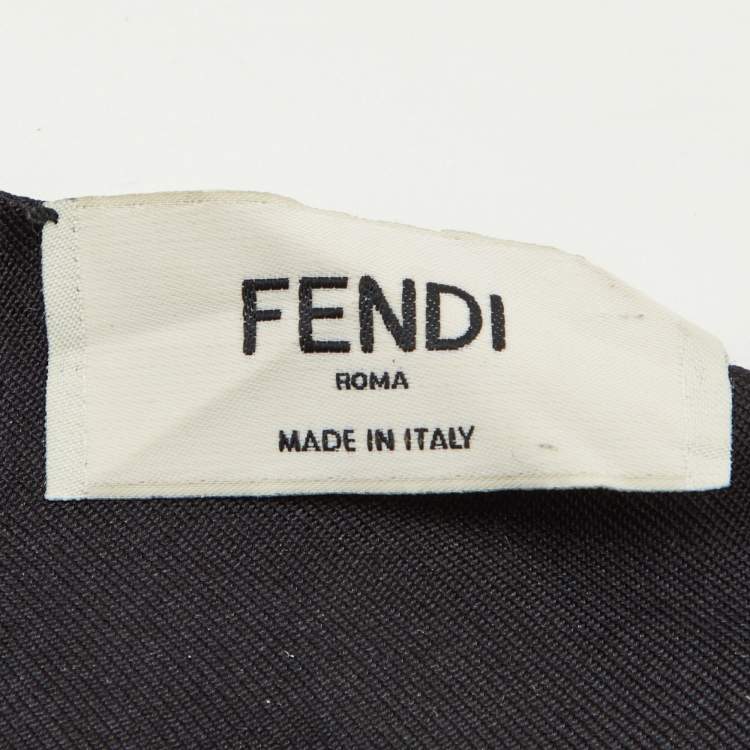 Pre Owned Fendi Multicolor Printed Silk Bandeau Scarf 