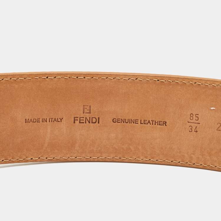 Pre Owned Fendi Peekaboo 85 CM Waist Belt Mustard Leather