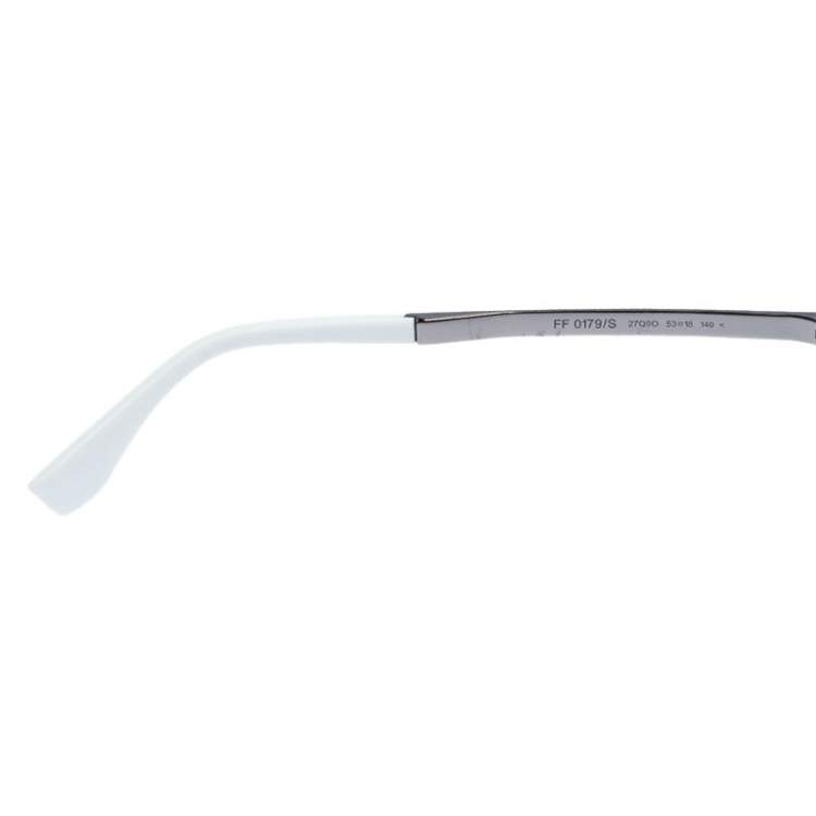 Pre Owned Fendi Patterned Grey/ Grey Gradient FF 0179/S Jungle Cat Eye Sunglasses
