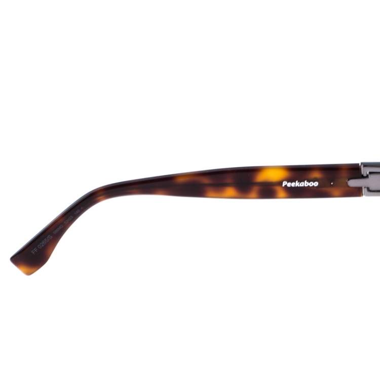 Pre Owned Fendi Brown Tortoise FF 0265/S Peekaboo Sunglasses