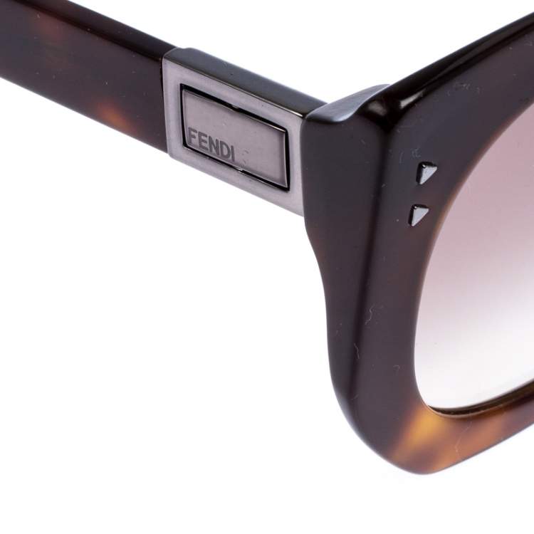 Pre Owned Fendi Brown Tortoise FF 0265/S Peekaboo Sunglasses
