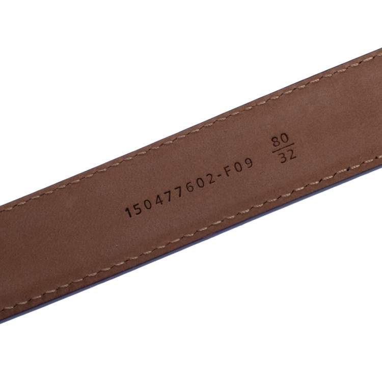 Pre Owned Fendi Purple Leather FF Buckle Belt 80CM