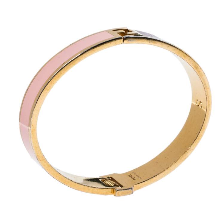 Fendi Fendista Gold-Plated Pink and Red Bangle FF Logo Nice – DMND Limited