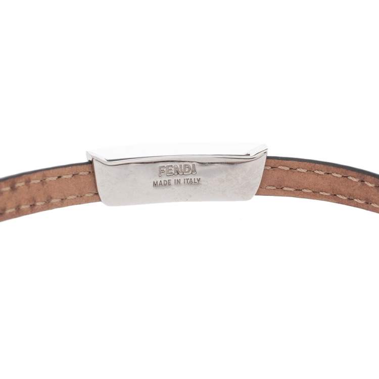 Pre Owned Fendi Brown Snakeskin Wonders Double Wrap Bracelet