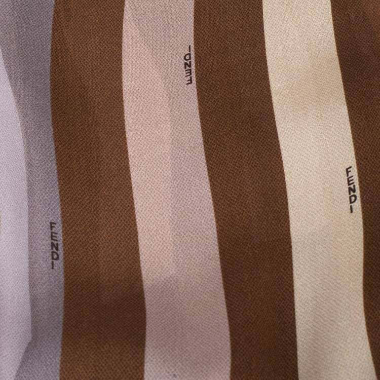 Pre Owned Fendi Multicolor Pequin Silk Scarf