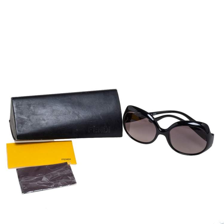Pre Owned Fendi Black/ Grey Gradient FS5143 Oversized Sunglasses
