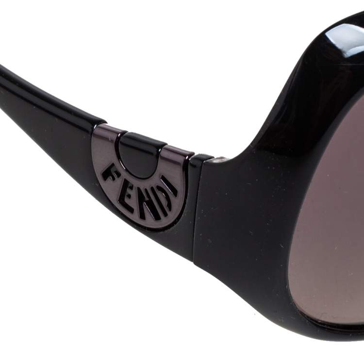 Pre Owned Fendi Black/ Grey Gradient FS5143 Oversized Sunglasses