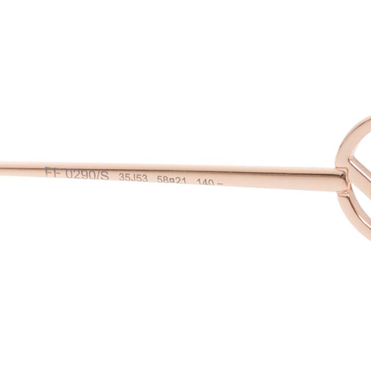 Pre Owned Fendi Rose Gold Tone/ Bicolor Gradient FF0290/S Cat Eye Sunglasses