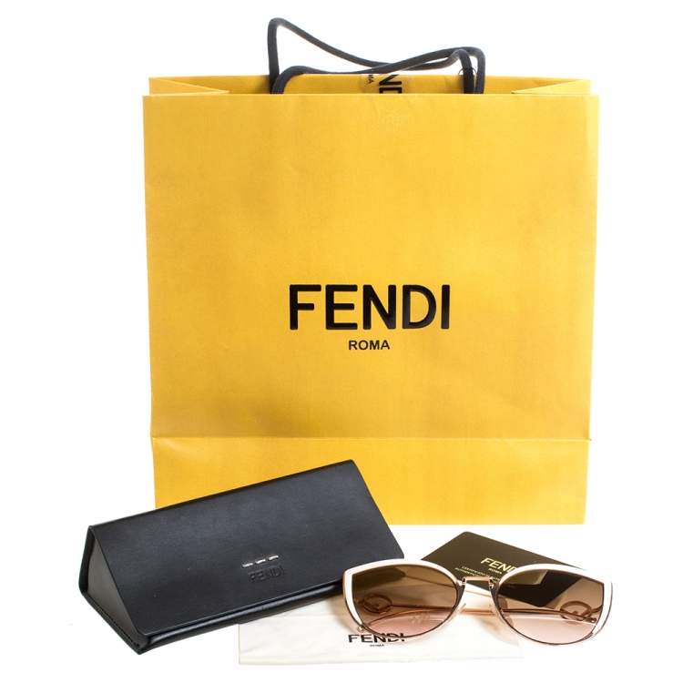 Pre Owned Fendi Rose Gold Tone/ Bicolor Gradient FF0290/S Cat Eye Sunglasses