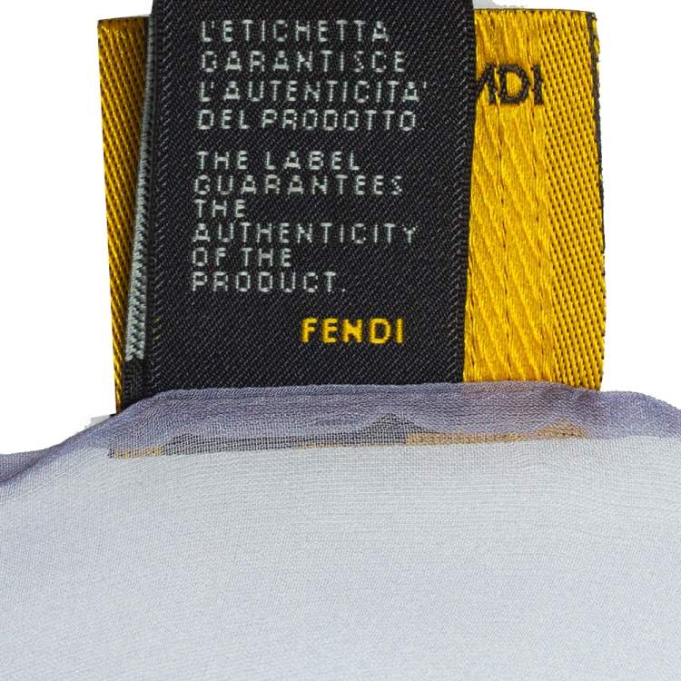 Pre Owned Fendi Multicolor Zucca Print Silk Scarf