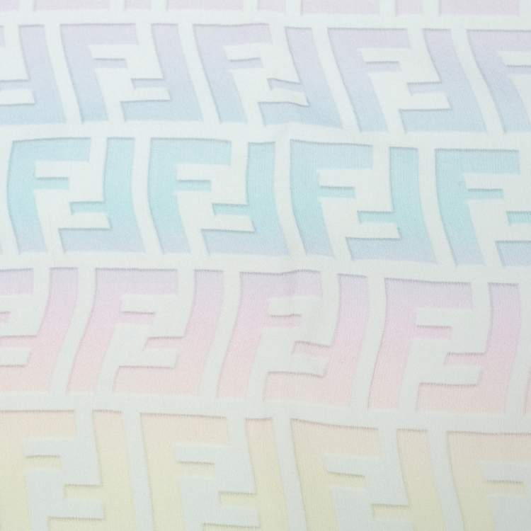 Pre Owned Fendi Multicolor Zucca Print Silk Scarf