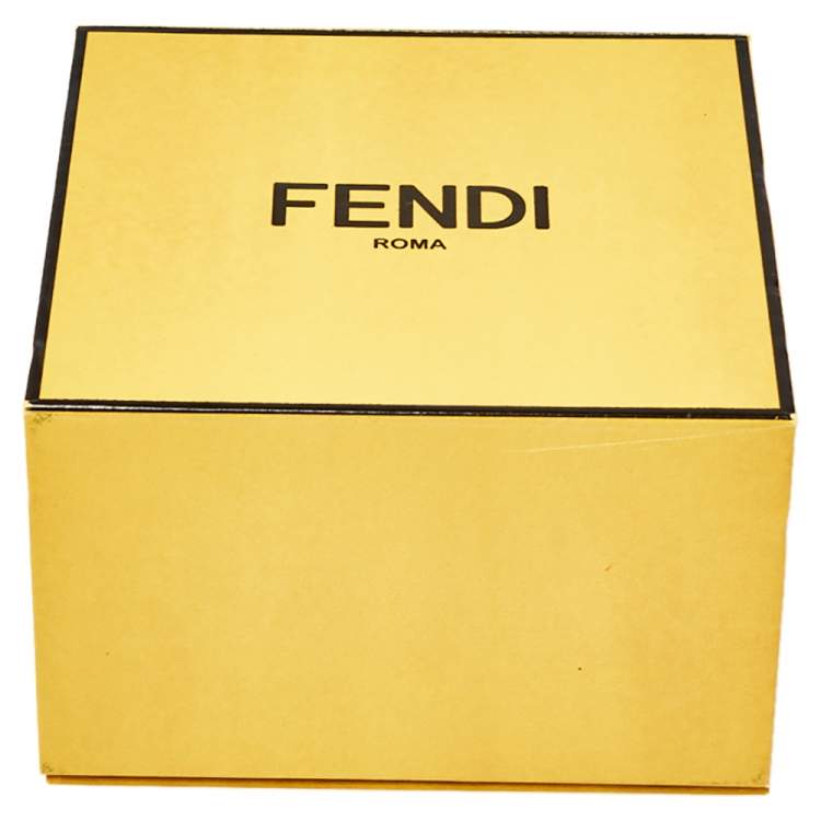 Pre Owned Fendi Burgundy Enamel Baguette Cuff Bracelet L