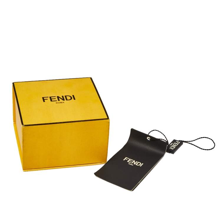 Pre Owned Fendi Transparent Plexiglass Gold Tone FF Earrings