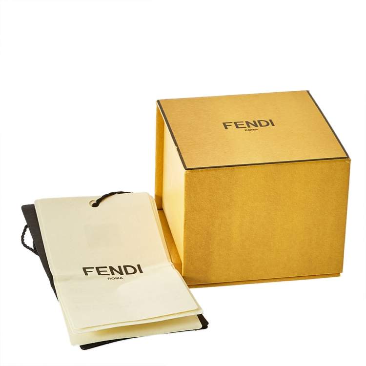 Pre Owned Fendi Purple Gold Tone Baguette Ring L