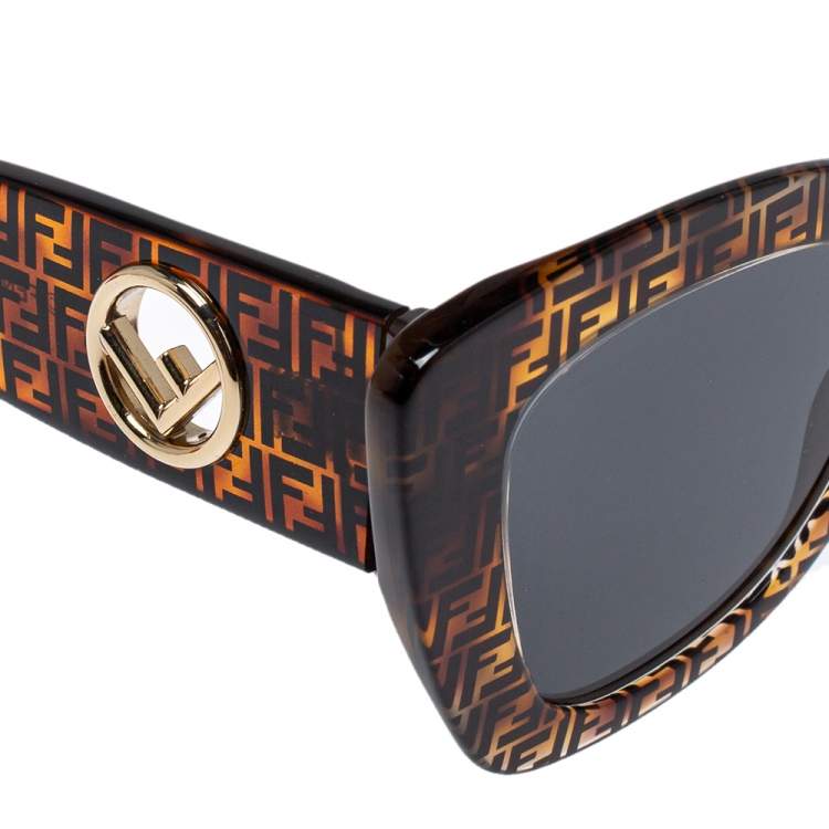 Pre Owned Fendi Havana FF / Gret F is Fendi 0327/S Cat-Eye Sunglasses