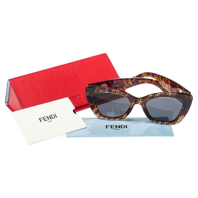 Pre Owned Fendi Havana FF / Gret F is Fendi 0327/S Cat-Eye Sunglasses
