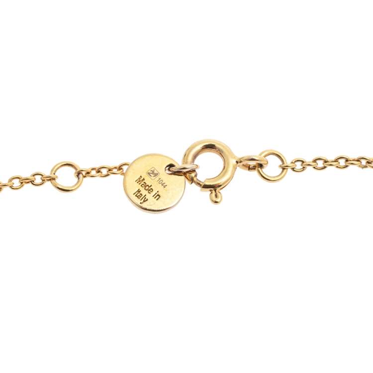 Pre Owned Fendi Gold Tone Love Charm Bracelet