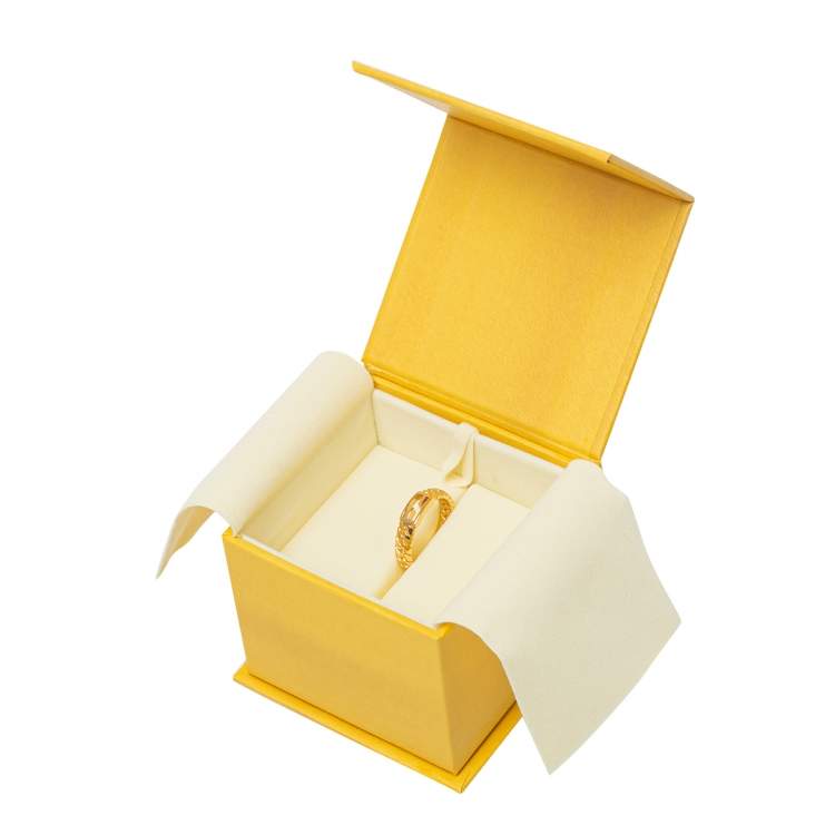 Pre Owned Fendi Bagutte Gold Tone Band Ring M