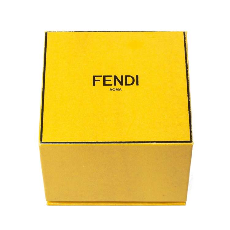 Pre Owned Fendi Bagutte Gold Tone Band Ring M
