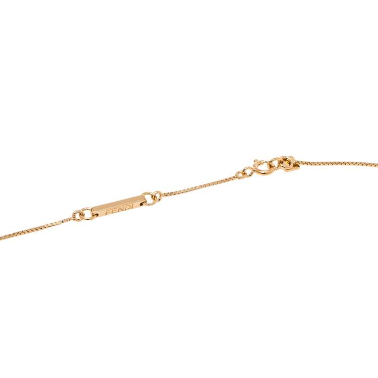 Pre Owned Fendi Abchic/Abclick Letter M Gold Tone Pendant Necklace