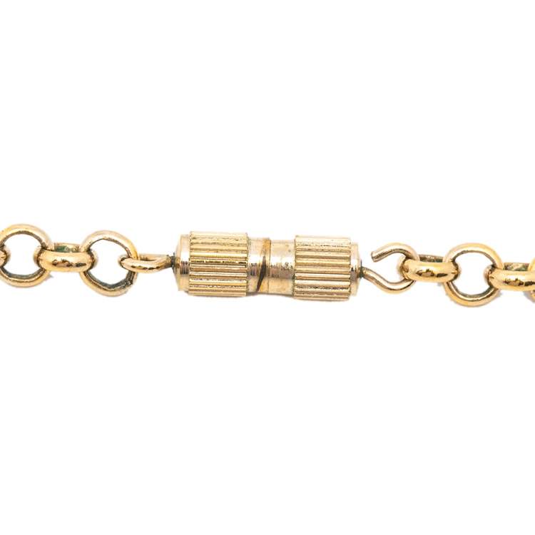 Pre Owned Fendi Collana Identification FF Gold Tone Pendant Necklace