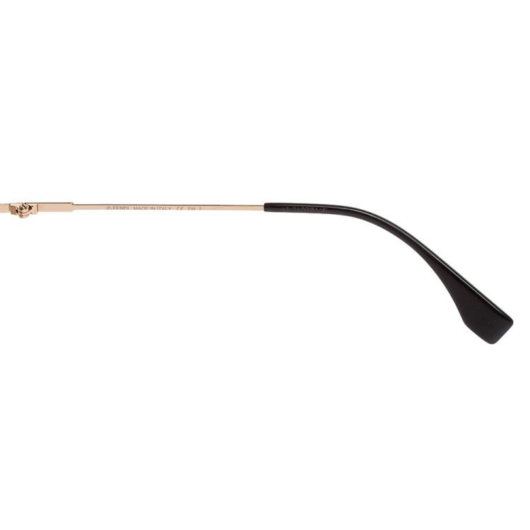 Pre Owned Fendi Brown/Gold Tone Metal FF 0326/S Rimless Gradient Aviator Sunglasses