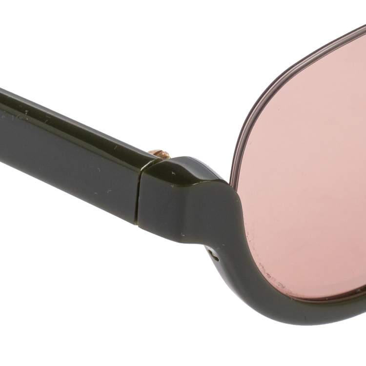 Pre Owned Fendi Pink/Green Acetate FS5326 Half Rim Sunglasses
