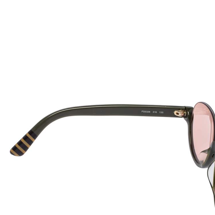 Pre Owned Fendi Pink/Green Acetate FS5326 Half Rim Sunglasses