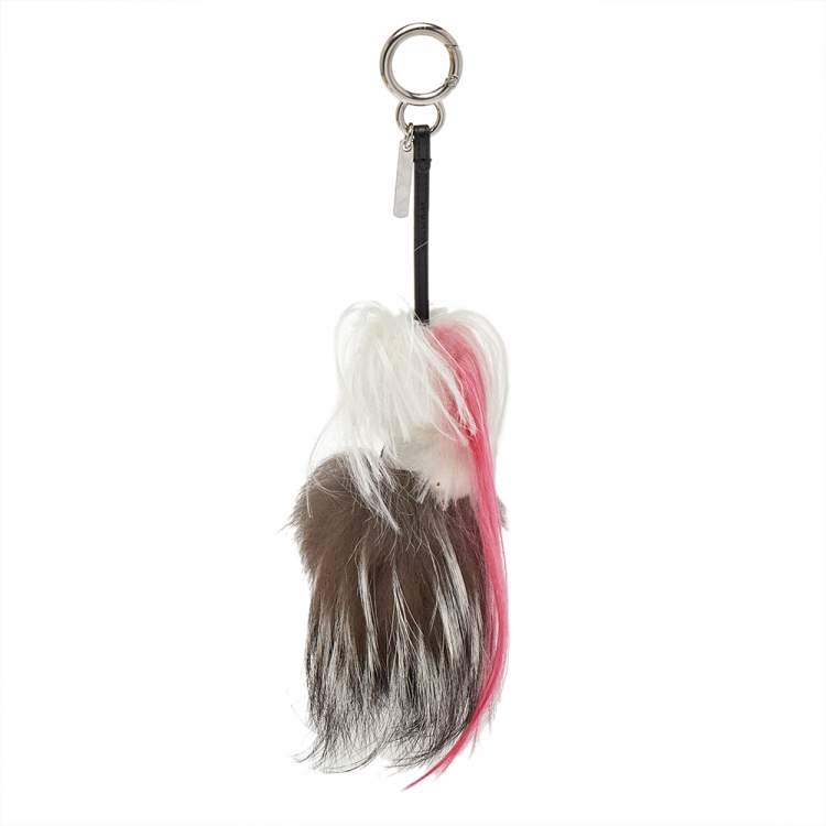 Pre Owned Fendi Multicolor Fur and Leather Karlito Bag Charm 