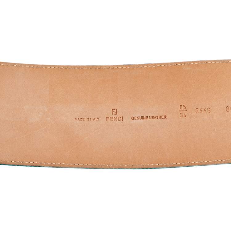 Pre Owned Fendi Multicolor Nylon and Leather Wide Waist Belt 85cm