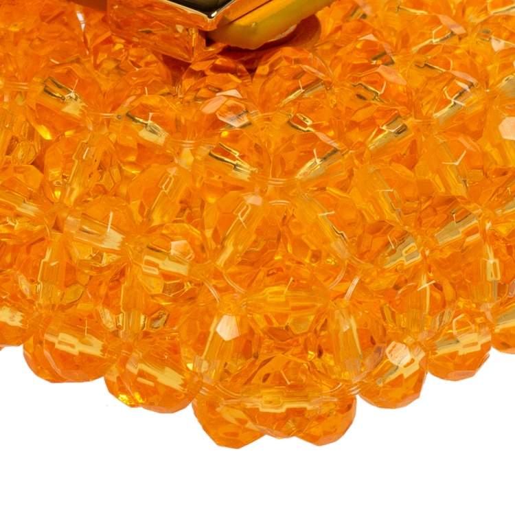 Pre Owned Fendi Orange Beads Pico Baguette Airpods Case