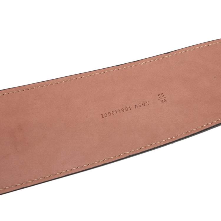 Pre Owned Fendi Brown Leather FF Buckle Wide Waist Belt 85CM