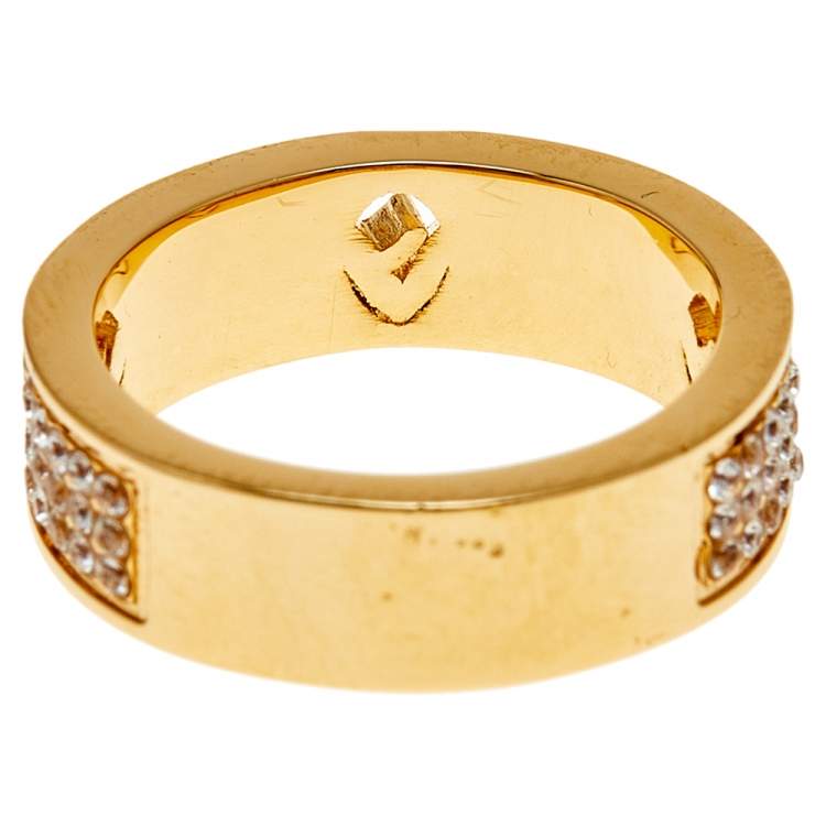 Pre Owned Fendi Gold Tone F Is Fendi Ring S