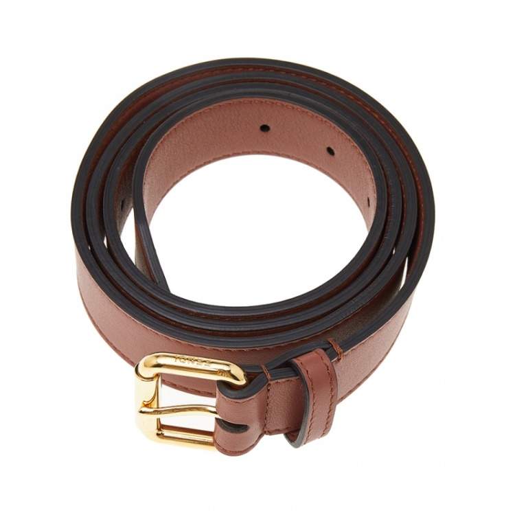 Pre Owned Fendi Brown Leather Multi Accessories Belt