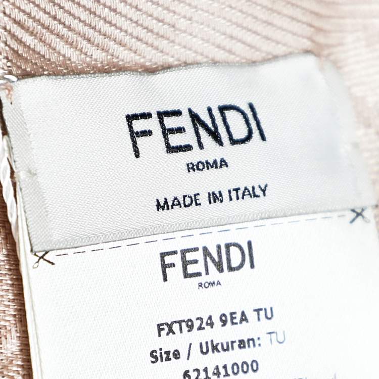 Pre Owned Fendi Pink Zucca Jacquard Silk & Wool Scarf