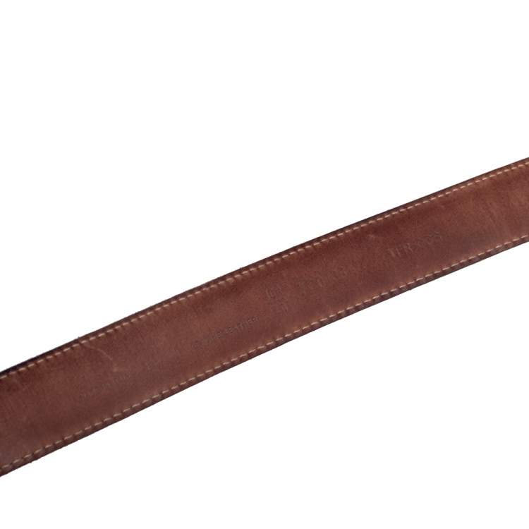 Pre Owned Fendi Black Alligator FF Logo Buckle Belt 100CM