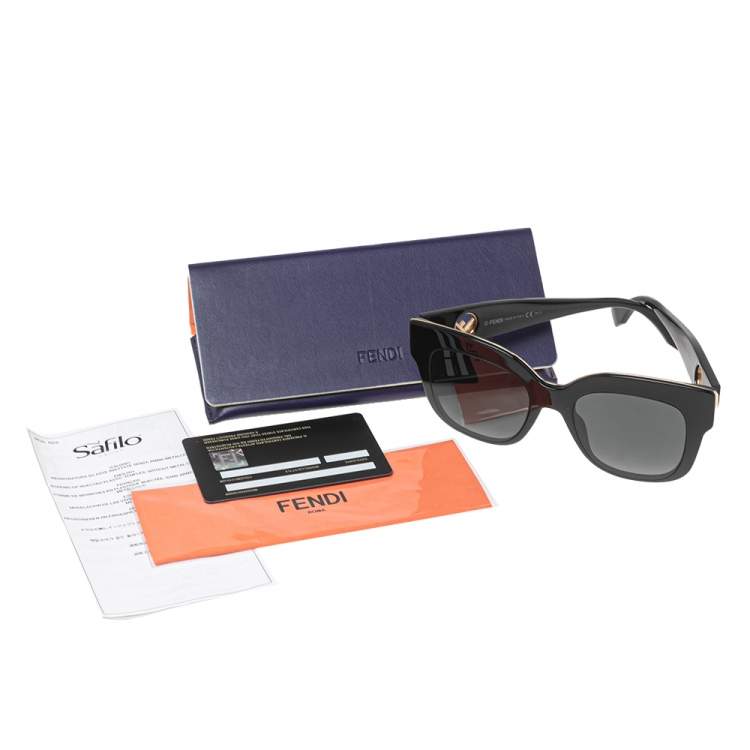 Pre Owned Fendi Black/ Grey Gradient FF 0359/G/S Square Sunglasses