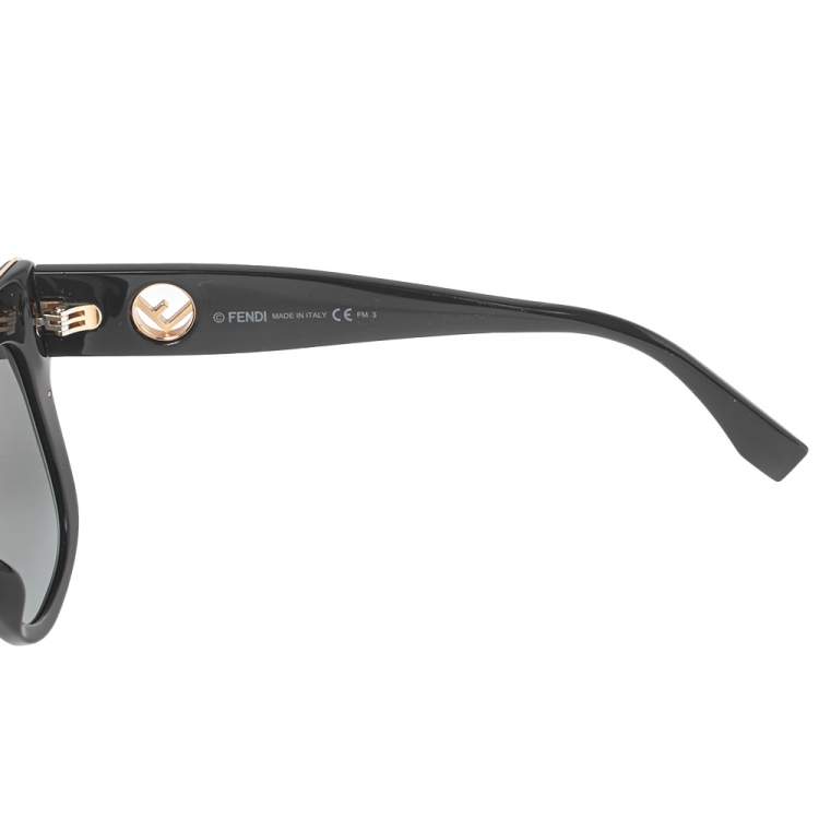 Pre Owned Fendi Black/ Grey Gradient FF 0359/G/S Square Sunglasses