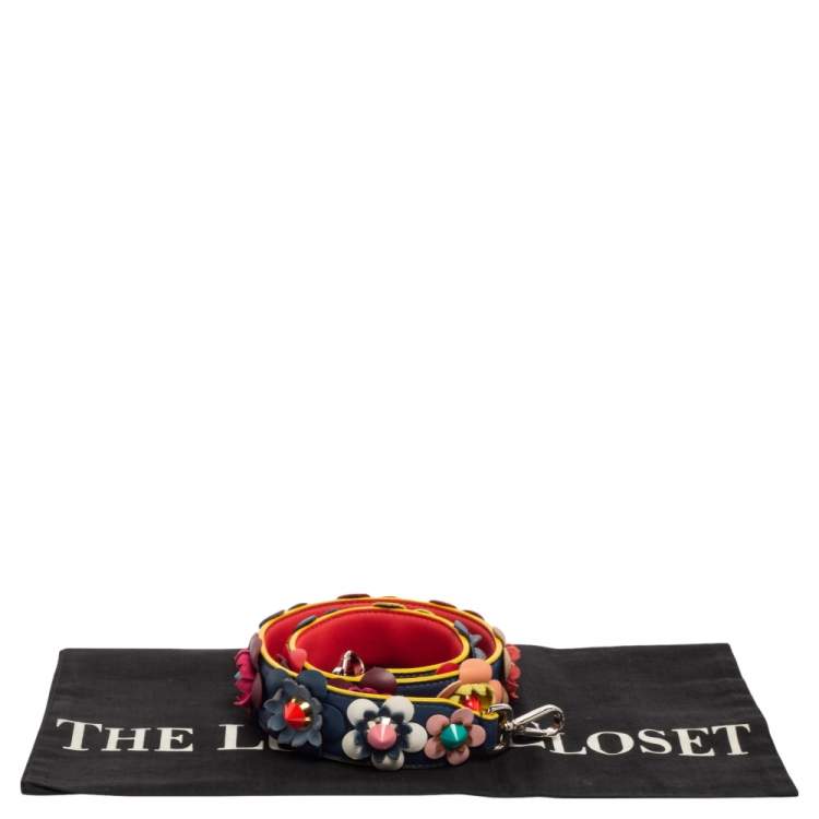 Pre Owned Fendi Multicolor Leather Flowerland Strap You Shoulder Bag Strap