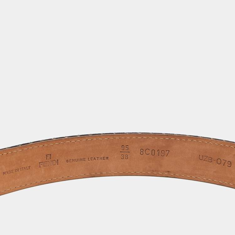Pre Owned Fendi Multicolor Printed Fabric FF Buckle Belt 95CM