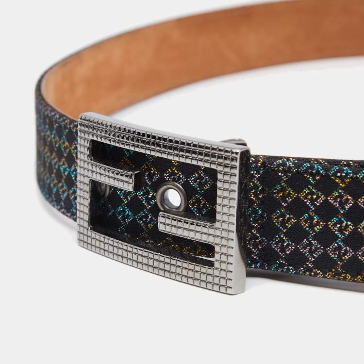 Black multicolor fendi belt best sale