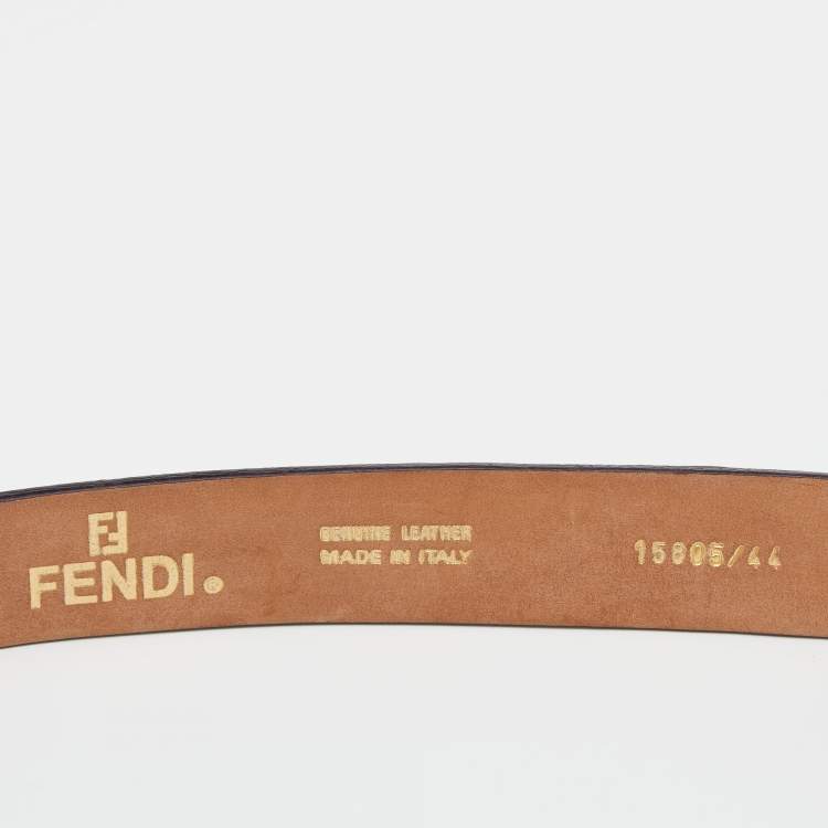Pre Owned Fendi Purple Suede FF Logo Buckle Belt 85 CM
