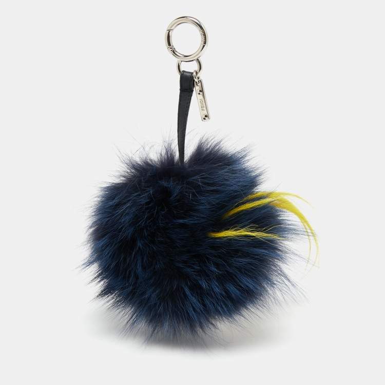 Pre Owned Fendi Tricolor Fur and Leather Zesty Bug Bag Charm