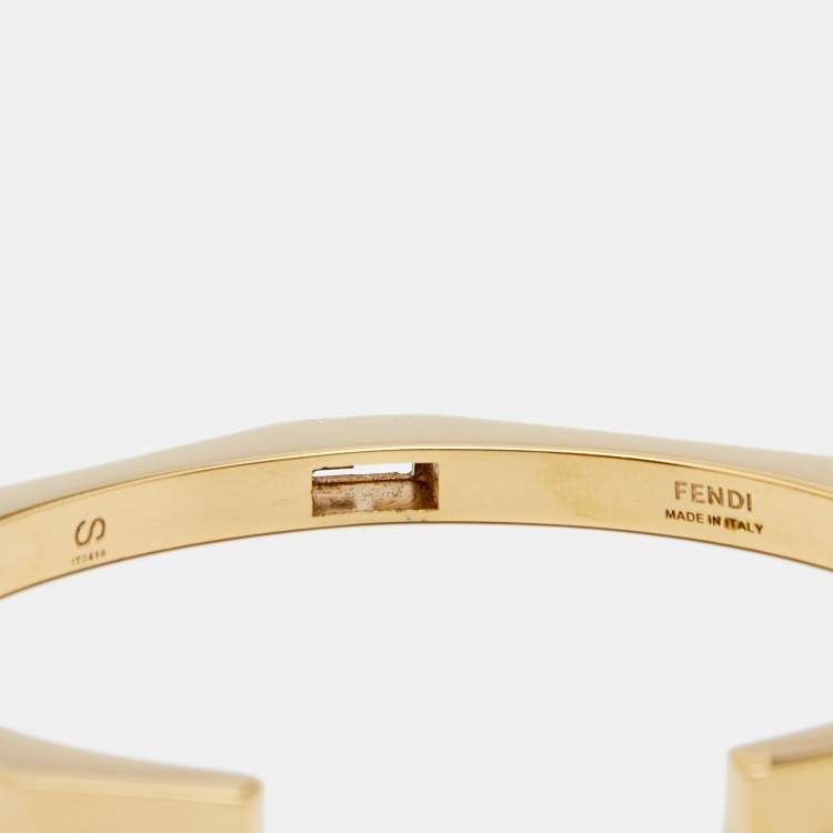 Pre Owned Fendi Burgundy Enamel Baguette Bracelet S