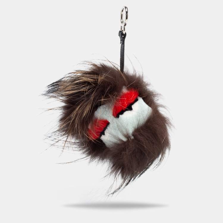 Pre Owned Fendi Multicolor Fur and Leather Comet Bug Bag Charm