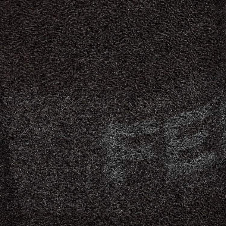 Pre Owned Fendi Vintage Brown Logo Wool Scarf